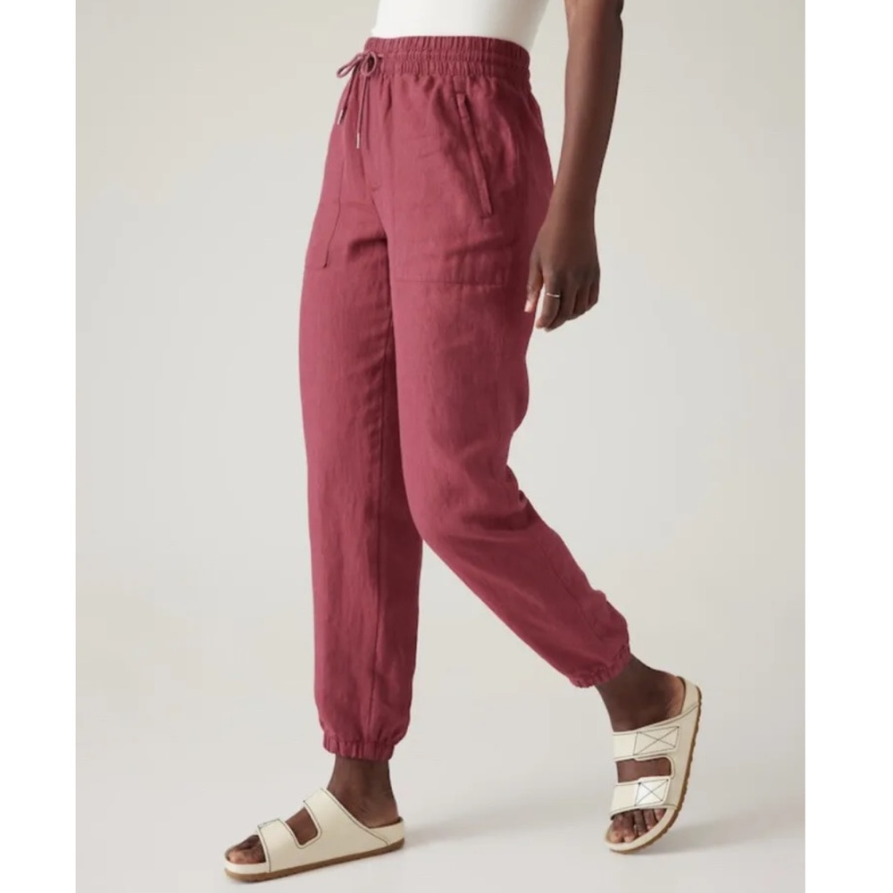 NWT | Athleta Retreat Linen Jogger | Coffeeberry | 8 Petite
